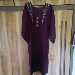 Elegant Purple Kurta Set with Embellishments