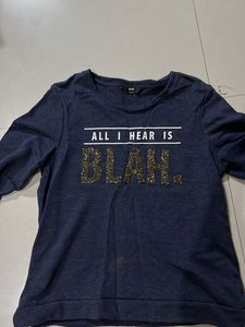 Navy Blue 'BLAH' Graphic Sweatshirt