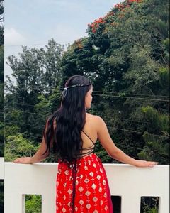 Stylish Red &amp; Black Ethnic Gown