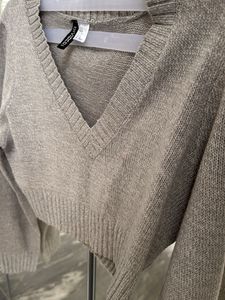V-Neck Cropped Sweater