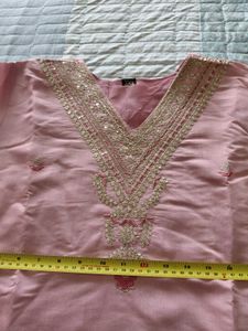 Beautiful Pink Kurta Set with Floral Dupatta