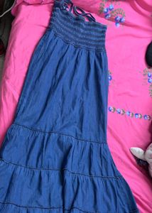 Denim Long Maxi Dress Elle