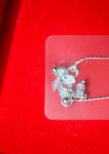 Delicate Anklets with Crystal Accents pure silver