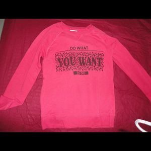 Cozy Fuchsia Sweater with Print