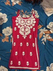 Beautiful Pink Embroidered Kurta Top