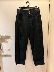 Black High-Waisted Wide Leg Jeans