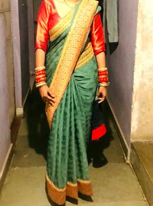Elegant Green Silk Saree