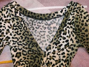 Leopard Print V-Neck Top