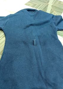 Woolen Blazer Coat Women Navy Blue Long Sweater