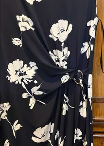 WARDROBE floral Print Navy Dress