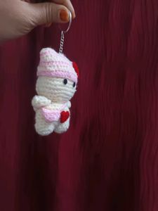 Crochet Kitty Keychain