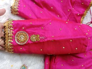 Stunning Pink Embellished Work Blouse