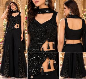 Elegant Black Sequined Set