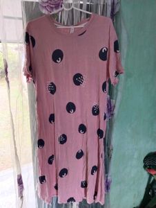 Length 44,offer prices,Cute Pink Polka Dot T-Shirt