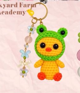 Crochet Duck Keychain with Charms