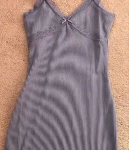 H&amp;M Lilac Ribbed Cami Dress with Lace Trim