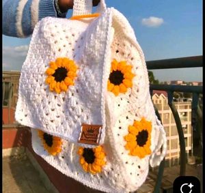 Crocheted Sunflower Backpack
