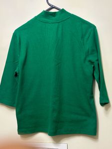 Green Zip Neck Top
