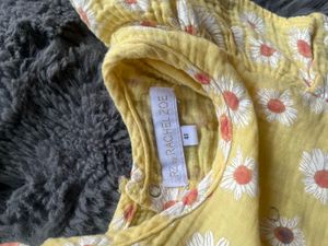 Cute Yellow Daisy Print Dress