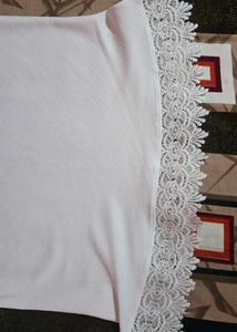White Lace Trimmed Top