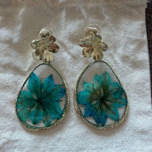 Unique Botanical Resin Earrings