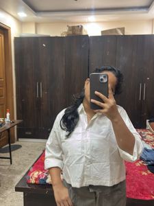Classic White Cropped Shirt