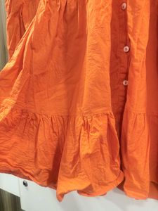 Orange Babydoll Mini Dress