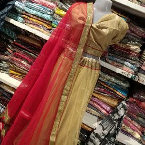 Stunning golden &amp; Red Lehenga Choli unsteached