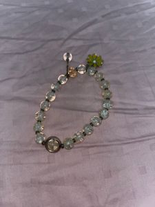 Yellow Beaded Flower Bracelet