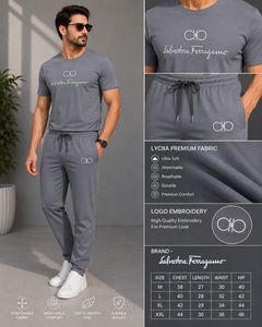 Salvatore Ferragamo Black T-Shirt &amp; Joggers Set