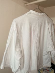 White Feather Embroidered Button-Up Shirt