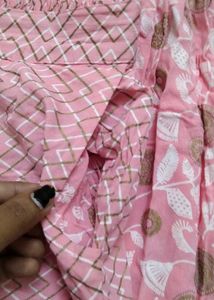 Peach Kurta Set With Embroidered Yolk