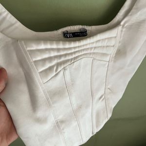 ZARA White Corset Top