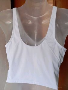 Comfortable White Workout Tank Top