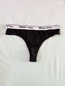 Savana Black Thong "IMiss You"