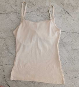 Cream Spaghetti Strap Tank Top