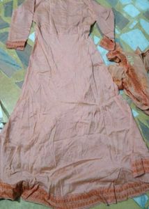 Elegant Peach Kurta Set with Dupatta