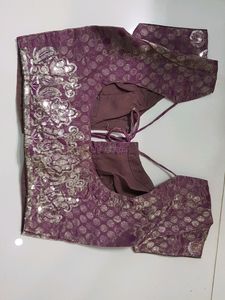 Shimmer Saree With Silver Tikki ( Sequence)