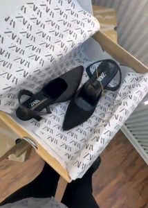 Zara Black Rhinestone Heels