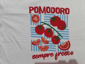 White Pomodoro Tomato Graphic T-Shirt