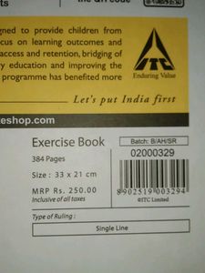 Classmate Notebook,Set of 4, 384 Pages Each