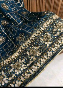 Elegant Teal Embellished Kurta Set