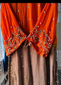 Y2K vintage Stunning Embellished Orange Kurta