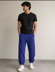 HRX Stylish Blue Track Pants with Accent Stripes