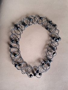 Black Beads Choker Necklace for Girls
