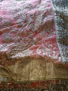 Embroidered Pink Saree