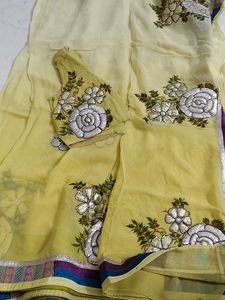 PURE YELLOW SAREE