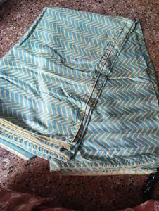 Stylish Blue Patterned saree and blouse