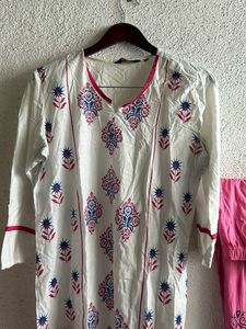 Flawless Set Of 2- Cotton Kurti+ Leggings