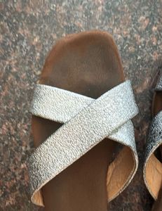 Sparkling Silver Crossover Sandals
